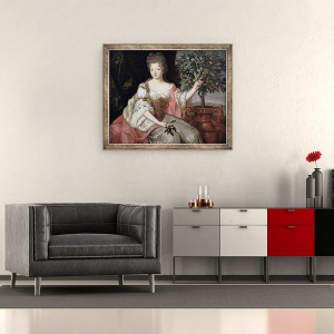 Tablou inramat - Pierre Gobert - Portret De Francoise Marie de Bourbon 1677-1749 Ducesa de Orleans Mademoiselle de Blois, 70 x 85 cm - Img 2