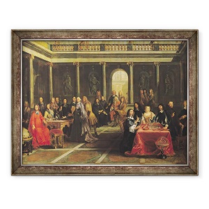 Tablou inramat - Pierre-Louis Dumesnil the Younger - Regina Christina a Suediei 1626-89 si Curtea sa, 60 x 80 cm