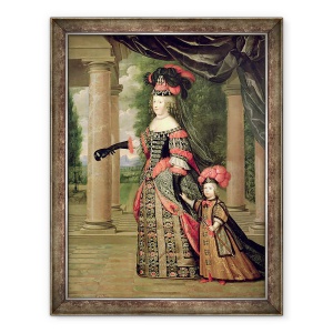 Tablou inramat - Pierre Mignard - Maria Tereza, sotia lui Ludovic al XIV-lea, impreuna cu fiul ei Delfinul Ludovic al Frantei, 60 x 80 cm