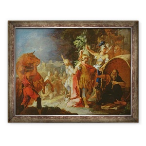 Tablou inramat - Pierre Paul Sevin - Alexandru cel Mare 356-323 i.Hr. si Diogene c.400-325 i.Hr., 70 x 90 cm