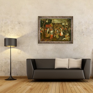Tablou inramat - Pieter Bruegel the Elder - Targul taranesc, 60 x 80 cm - Img 2