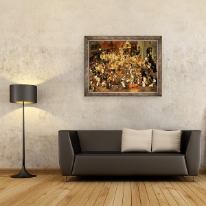 Tablou inramat - Pieter Brueghel the Younger - Batalia dintre carnaval si Postul Mare, 60 x 80 cm - Img 2