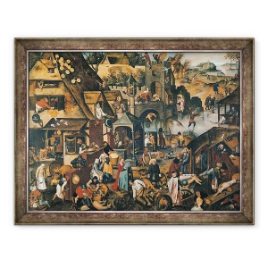 Tablou inramat - Pieter Brueghel the Younger - Proverbe flamanda, 70 x 90 cm