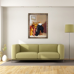 Tablou inramat - Pieter Codde - Doamna asezata langa un Virginal, 60 x 80 cm - Img 2