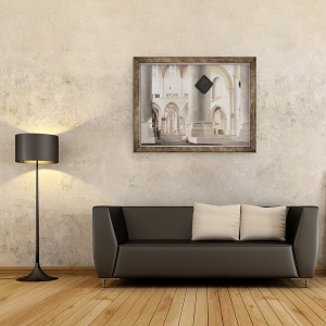 Tablou inramat - Pieter Jansz Saenredam - Interiorul Grote Kerk, Amsterdam, 70 x 90 cm - Img 2