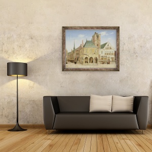 Tablou inramat - Pieter Jansz Saenredam - Primaria Veche din Amsterdam, 60 x 80 cm - Img 2