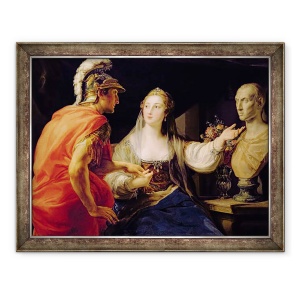 Tablou inramat - Pompeo Girolamo Batoni - Cleopatra ii arata lui Octavius bustul lui Iulius Cezar, 60 x 80 cm