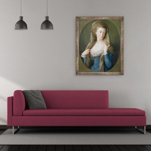 Tablou inramat - Pompeo Girolamo Batoni - Portretul unei femei, identificata in mod traditional ca Margaret Stuart, Lady Hippisley, 50 x 60 cm - Img 2