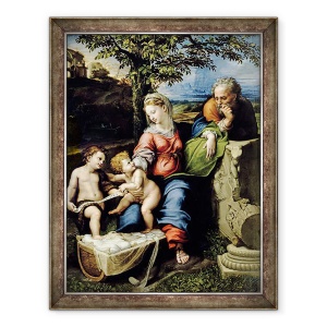 Tablou inramat - Raphael - Sfanta familie a stejarului, 70 x 90 cm