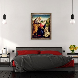 Tablou inramat - Raphael - Sfanta familie cu un miel II, 70 x 90 cm - Img 3