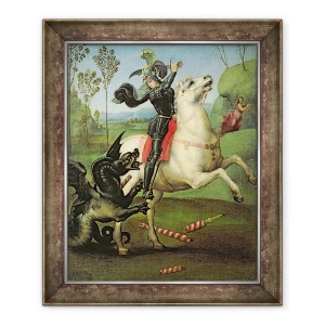 Tablou inramat - Raphael - Sfantul Gheorghe se lupta cu dragonul, 50 x 60 cm