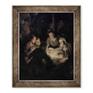 Tablou inramat - Rembrandt Harmensz van Rijn - Adorarea Pastorilor, detaliu, 70 x 85 cm