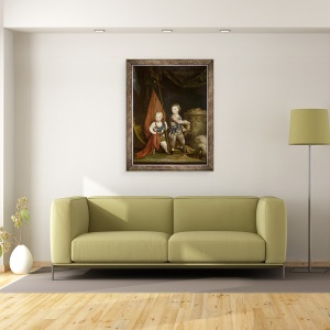 Tablou inramat - Richard Brompton - Portretul Marelui Duci Alexandru Pavlovici si Constantin Pavlovici, ca copii, 70 x 90 cm - Img 2
