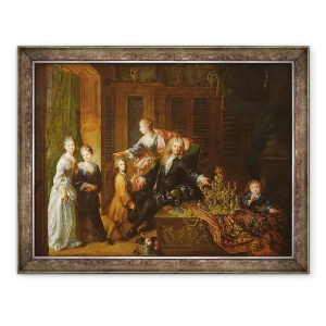 Tablou inramat - Robert Tournieres - Portretul lui Nicolas de Launay 1646-1727 si a Familiei sale, 60 x 80 cm