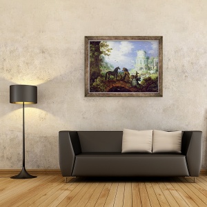 Tablou inramat - Roelandt Jacobsz Savery - Orfeu Fermecand Animalele, 60 x 80 cm - Img 2
