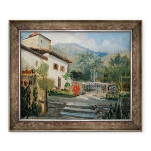 Tablou inramat - Rudolph Friedrich Wasmann - Gradina la Merano, 50 x 60 cm