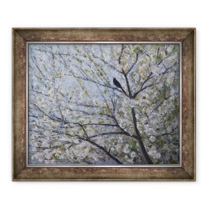 Tablou inramat - Ruth Addinall - Blackbird cantand in Cherry Blossom, 50 x 60 cm