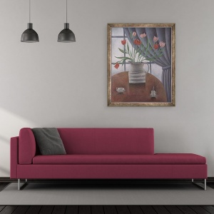 Tablou inramat - Ruth Addinall - Lalele, Cortina, 70 x 85 cm - Img 2