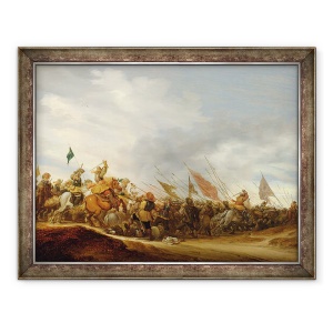 Tablou inramat - Salomon van Ruisdael - O scena de lupta, 70 x 90 cm
