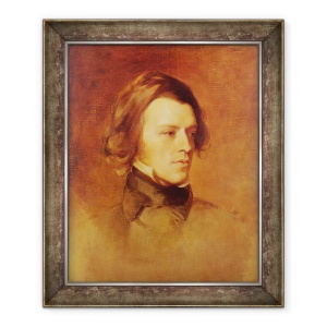 Tablou inramat - Samuel Laurence - Portretul lui Alfred Lord Tennyson 1809-92 c.1840, 70 x 85 cm