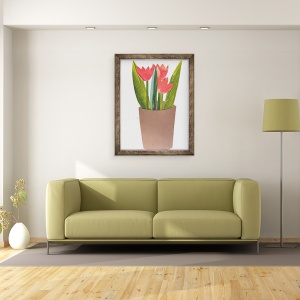 Tablou inramat - Sarah Thompson-Engels - Lalele intr-o oala, 60 x 80 cm - Img 2