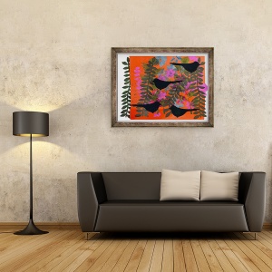 Tablou inramat - Sarah Thompson-Engels - Patru mierle, 60 x 80 cm - Img 2