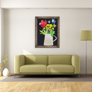 Tablou inramat - Sarah Thompson-Engels - vaza cu flori, 70 x 90 cm - Img 2