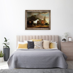 Tablou inramat - Sawrey Gilpin - Gulliver isi ia ultimul concediu din tinutul Houyhnhnmilor, 70 x 90 cm - Img 3