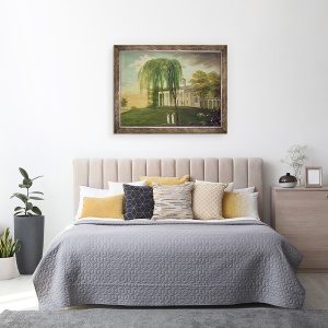 Tablou inramat - Scoala americana - Presedintele George Washington 1732-99, pe veranda casei sale de la Mount Vernon, 70 x 90 cm - Img 3