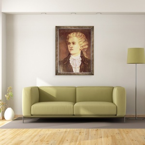 Tablou inramat - Scoala austriaca - Wolfgang Amadeus Mozart 1756-91 in timpul sederii sale la Praga in 1787, 60 x 80 cm - Img 2
