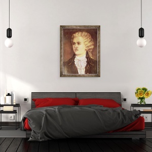Tablou inramat - Scoala austriaca - Wolfgang Amadeus Mozart 1756-91 in timpul sederii sale la Praga in 1787, 70 x 90 cm - Img 3