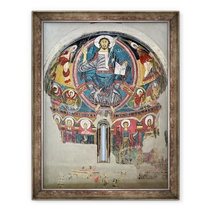 Tablou inramat - Scoala Catalana - Hristos in slava, de la Biserica San Clemente de Tahull, Lerida, 60 x 80 cm
