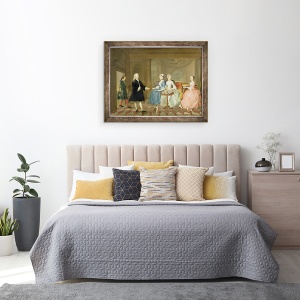 Tablou inramat - scoala engleza - O familie servita cu ceai, 70 x 90 cm - Img 3