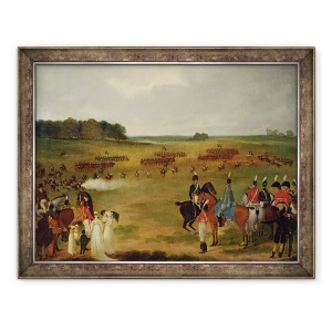 Tablou inramat - scoala engleza - O revizuire a cavaleriei voluntare din Londra si artileria zburatoare in Hyde Park in 1804, 60 x 80 cm