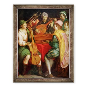 Tablou inramat - Scoala Florentina - Un concert, 70 x 90 cm