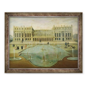 Tablou inramat - Scoala franceza - Chateau de Versailles din partea gradinii, 60 x 80 cm