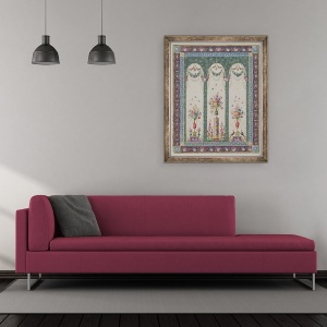 Tablou inramat - Scoala Franceza - Design decorativ pentru un foisor de gradina sau loggie, 50 x 60 cm - Img 2