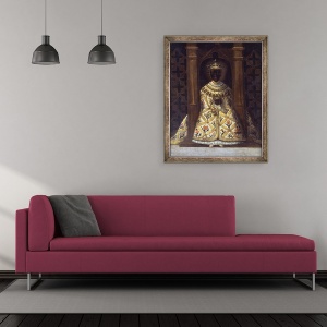 Tablou inramat - Scoala Franceza - Fecioara Neagra din Chadaraita dat de Ludovic al XI-lea 1423-83, 50 x 60 cm - Img 2