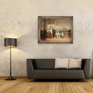 Tablou inramat - Scoala franceza - Operatiunea de cataracta efectuata de Guillaume Dupuytren 1777-1835 in prezenta regelui Carol X 1757-1836 la Hotelul Dieu, 60 x 80 cm - Img 2