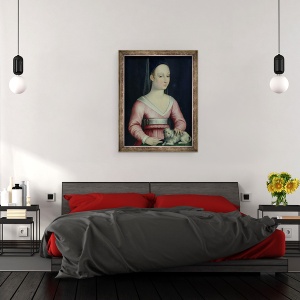 Tablou inramat - Scoala franceza - Portret De Agnes Sorel, 70 x 90 cm - Img 3
