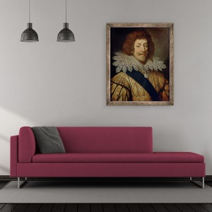 Tablou inramat - Scoala Franceza - Portret De Henri 1595-1632 Duce de Montmorency, 50 x 60 cm - Img 2