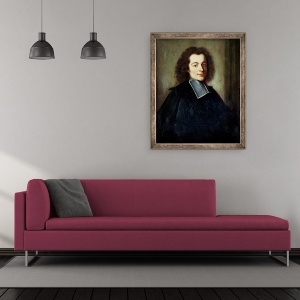 Tablou inramat - Scoala Franceza - Portret presupus a fi Voltaire 1694-1778 ca un tanar, 50 x 60 cm - Img 2