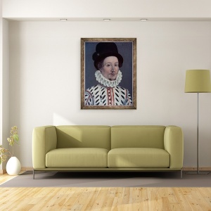 Tablou inramat - Scoala franceza - Portretul unui barbat, 60 x 80 cm - Img 2
