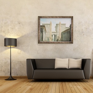 Tablou inramat - Scoala germana - Intrarea in Templu, Act I scena iii, 60 x 80 cm - Img 2