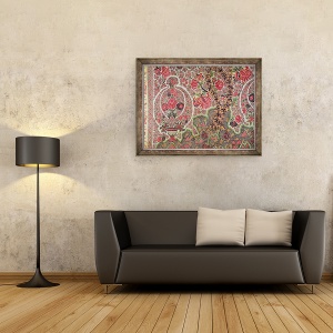 Tablou inramat - Scoala indiana - Material pentru piata europeana, 60 x 80 cm - Img 2