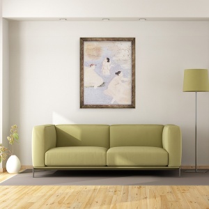 Tablou inramat - Scoala indiana - Trei scaldatori, 60 x 80 cm - Img 2