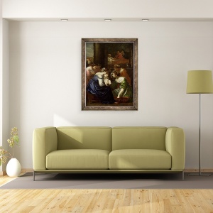 Tablou inramat - Scoala Italiana - Nasterea Fecioarei, 60 x 80 cm - Img 2