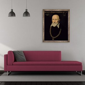 Tablou inramat - Scoala Italiana - Portretul lui Hieronymus Fabricius, 70 x 85 cm - Img 2