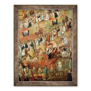 Tablou inramat - Scoala Mexicana - Plaza Mayor in Mexic, 60 x 80 cm