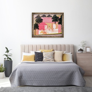 Tablou inramat - Scoala Mughal - Un print si haremul sau, 70 x 90 cm - Img 3